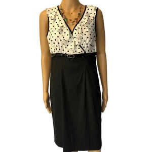 Alyx Black White Poker dots Women V neck  dress size S/4